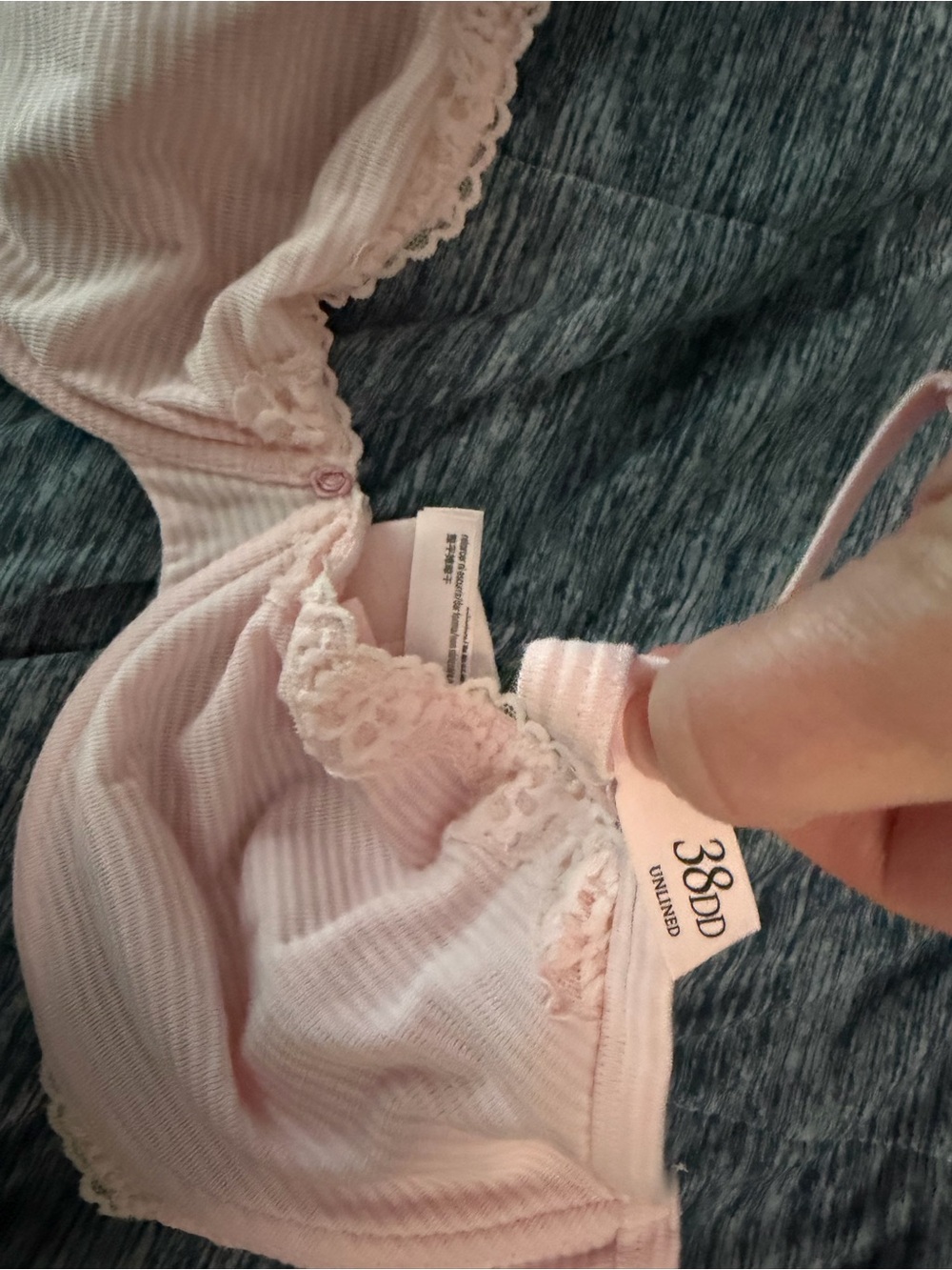 Victoria's Secret Light Pink Unlined Lace-Trim Bra